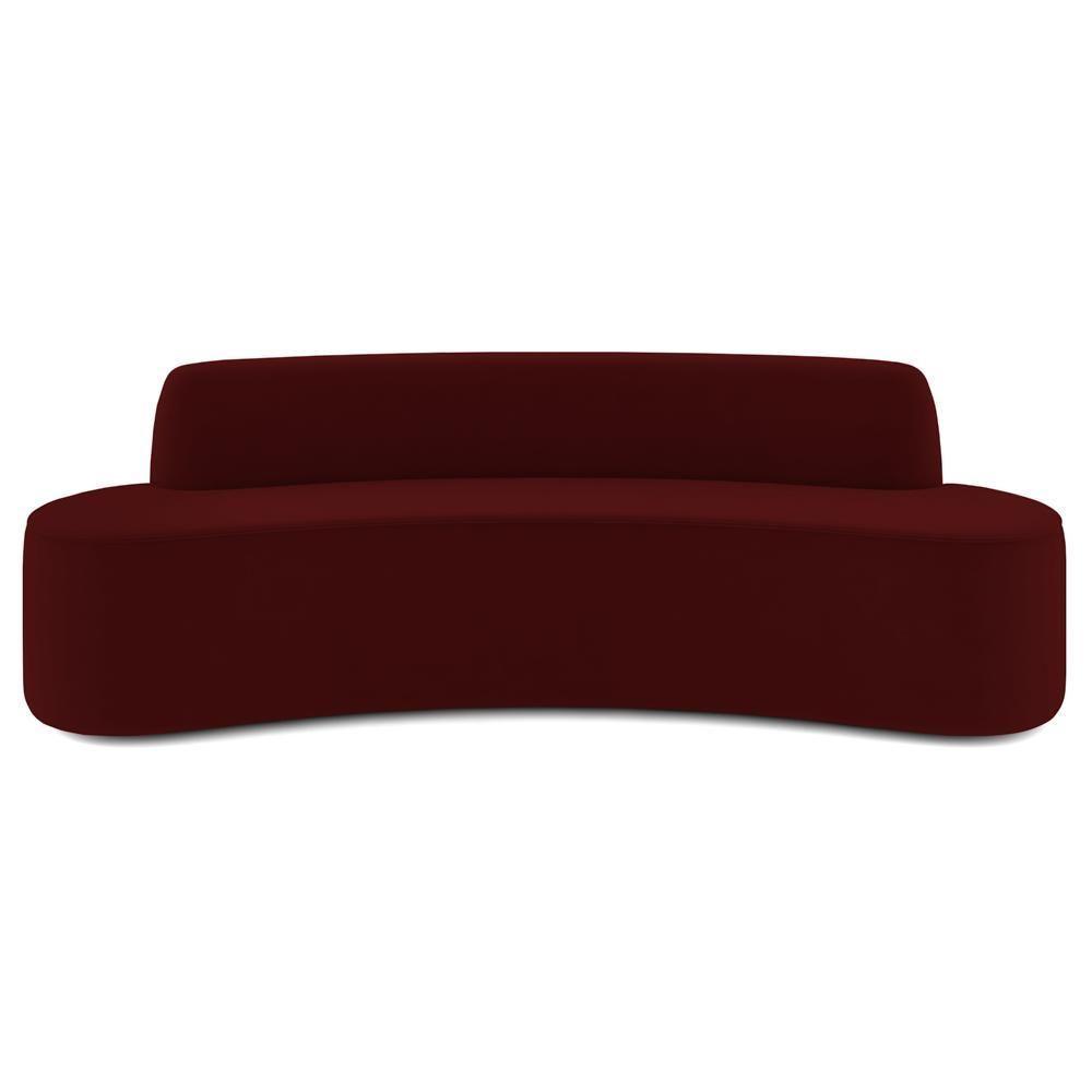 Sofá 3 Lugares Para Sala De Estar Living 210cm Koane D06 Veludo Bordô - Mpozenato - 6