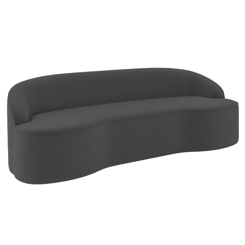 Sofá 4 Lugares Para Sala De Estar Living 230cm Theo D06 Veludo Cinza - Mpozenato - 1