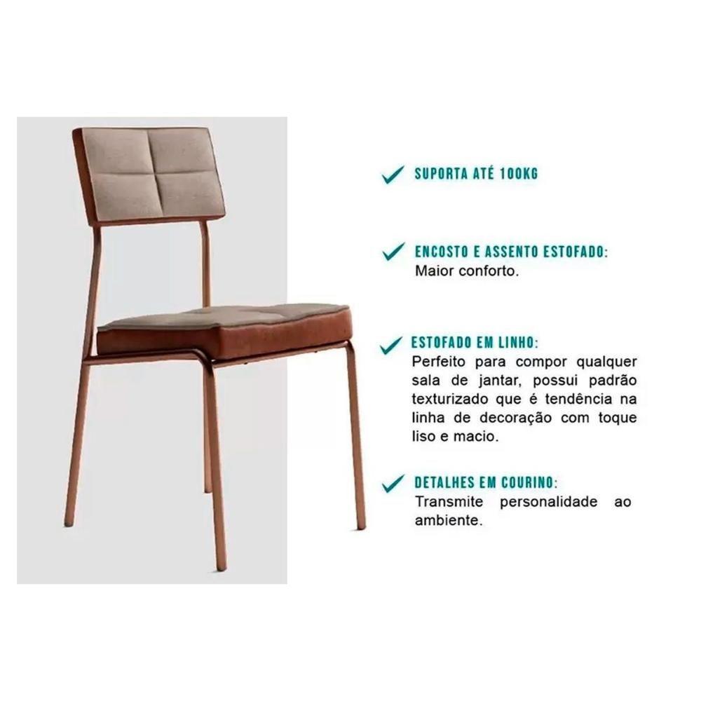 Kit 4 Cadeiras Sala Jantar Neo 1740 4 Uni Pretografite Preto Carraro - 4