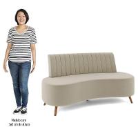 Sofá 2 Lugares Para Sala Living 135cm Pés Palito Tamar Z08 Veludo Bege - Mpozenato - 5