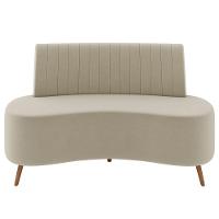 Sofá 2 Lugares Para Sala Living 135cm Pés Palito Tamar Z08 Veludo Bege - Mpozenato - 8