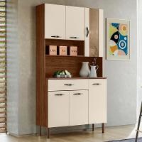 Kit Cozinha 6 portas 1 gaveta 91 Cm Golden Ktp Nogueira Off White - 5