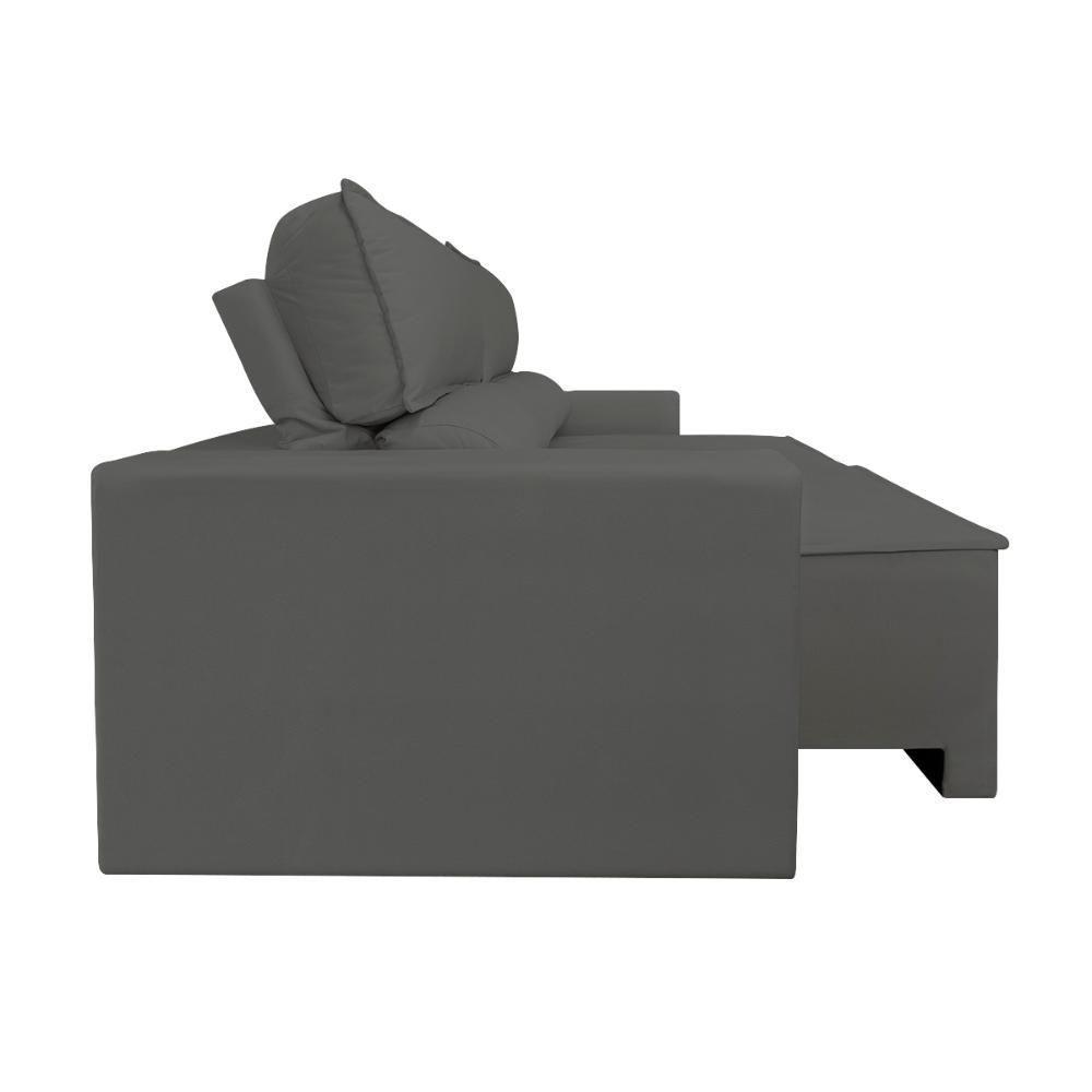 Sofá Reclinável Retrátil 2 Lugares Com Molas Balaqui Decor Cinza - 8