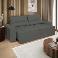 Sofá Reclinável Retrátil 2 Lugares Com Molas Balaqui Decor Cinza - 1