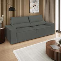 Sofá Reclinável Retrátil 2 Lugares Com Molas Balaqui Decor Cinza - 2