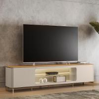 Rack Bancada Tv 85 Pol 239cm Com Led Martan Tauari/off Flex L06 - Mpozenato - 2