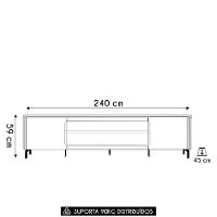 Rack Bancada Tv 85 Pol 239cm Com Led Martan Tauari/off Flex L06 - Mpozenato