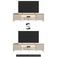 Rack Bancada Tv 85 Pol 239cm Com Led Martan Tauari/off Flex L06 - Mpozenato - 5