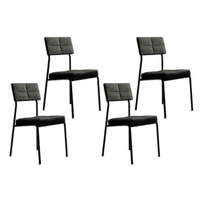 Kit 4 Cadeiras De Cozinha Neo 1740 4 Uni Preto Grafite Preto
