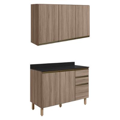 Armario Aereo Balcao Tampo 120cm Mdf Kali Nicioli Carvalho Toq