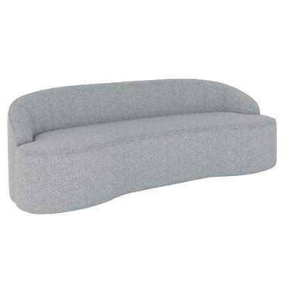 Sofá 3 Lugares Para Sala De Estar Living 180cm Theo D06 Linho Cinza Claro - Mpozenato