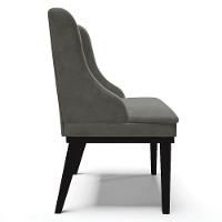 Kit 6 Cadeiras Estofadas Para Sala De Jantar Base Fixa De Madeira Preto Lia Suede Grafite - Ibiza - 6