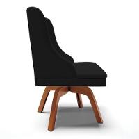 Kit 2 Cadeiras Estofadas Giratória Para Sala De Jantar Lia Linho Preto - Ibiza - 7