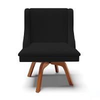 Kit 2 Cadeiras Estofadas Giratória Para Sala De Jantar Lia Linho Preto - Ibiza - 8