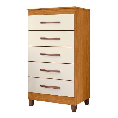 Cômoda Para Quarto 5 Gavetas 56cm Thais A02 Off/cinamomo - Mpozenato