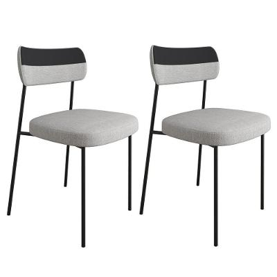 Kit 2 Cadeiras Estofadas Milli Corano/linho A14 Preto/cinza - Mpozenato