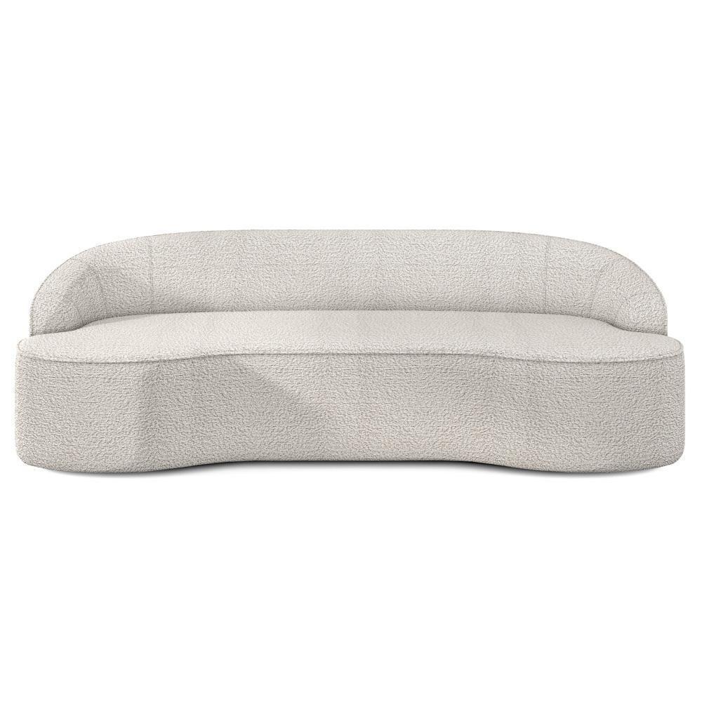 Sofá 5 Lugares Para Sala De Estar Living 300cm Theo D06 Bouclê Creme - Mpozenato - 6