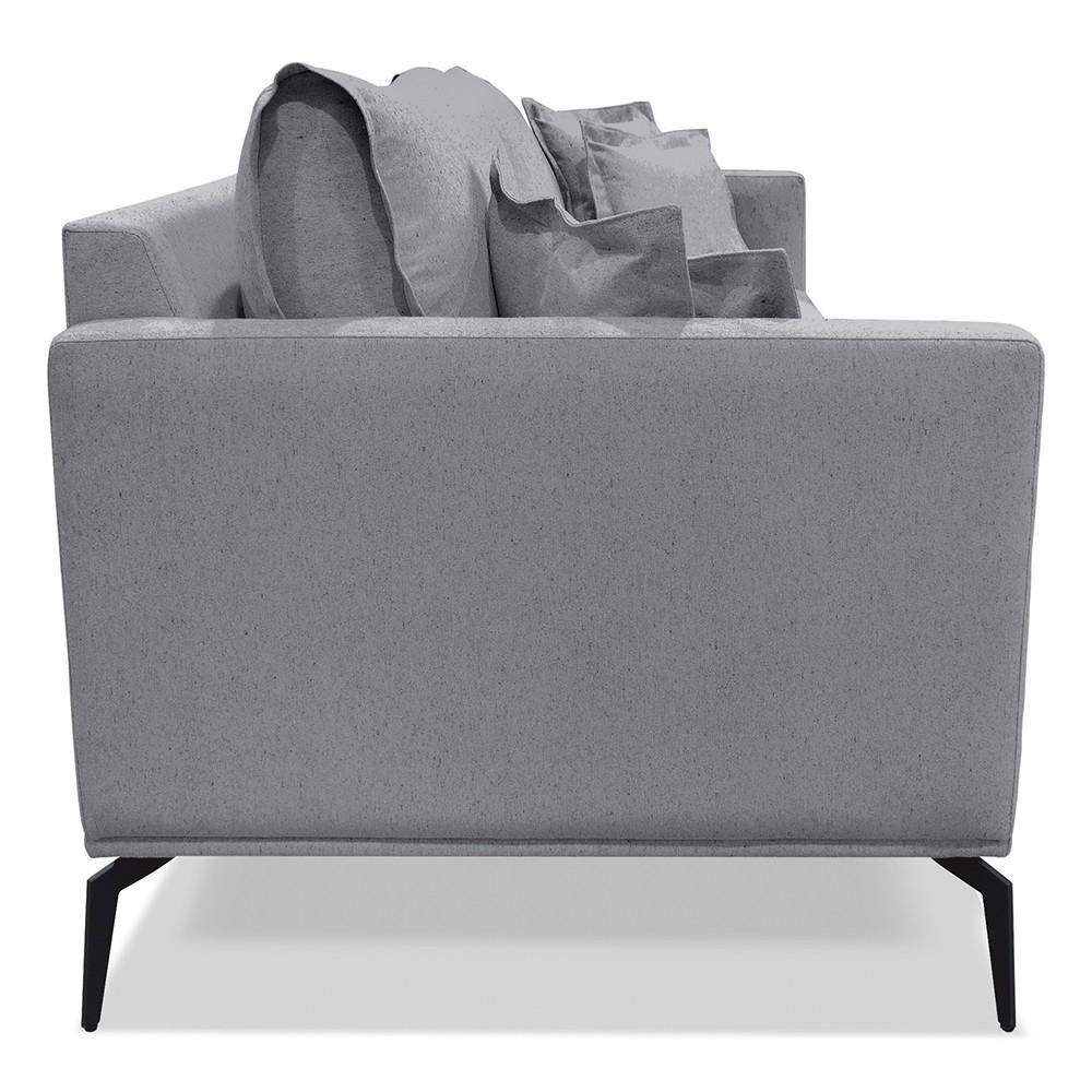 Sofá 3 Lugares 220cm Pés De Metal Vecchia S06 Linho Cinza - Mpozenato - 7