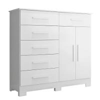 Cômoda Para Quarto 2 Portas 124cm Ester A02 Branco - Mpozenato - 1