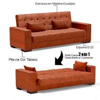 Sofá Cama Para Sala De Estar Lisboa Couríssimo Nozes - Ibiza - 3