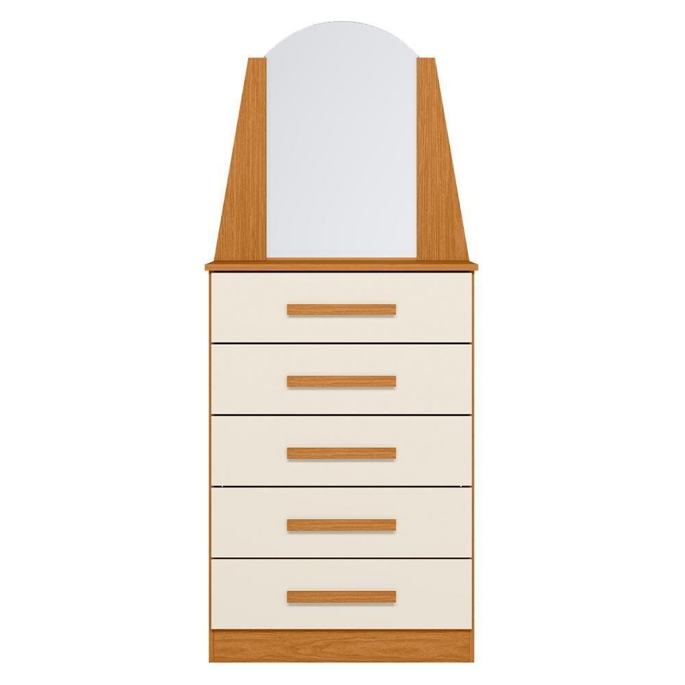 Cômoda Para Quarto Com Penteadeira Laris A02 Off-cinamomo - Mpozenato - 5