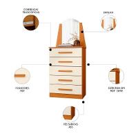 Cômoda Para Quarto Com Penteadeira Laris A02 Off-cinamomo - Mpozenato - 3