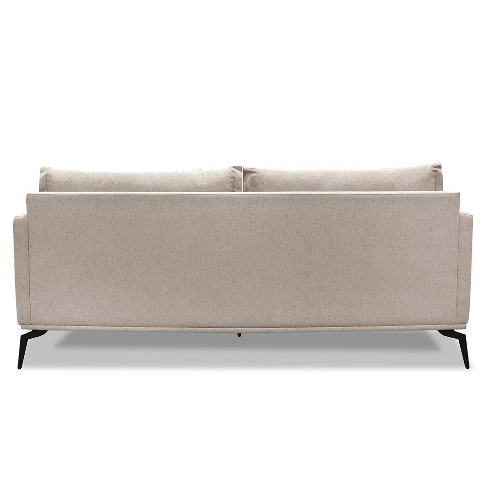 Sofá 2 Lugares 180cm Pés De Metal Vecchia S06 Linho Areia - Mpozenato - 6