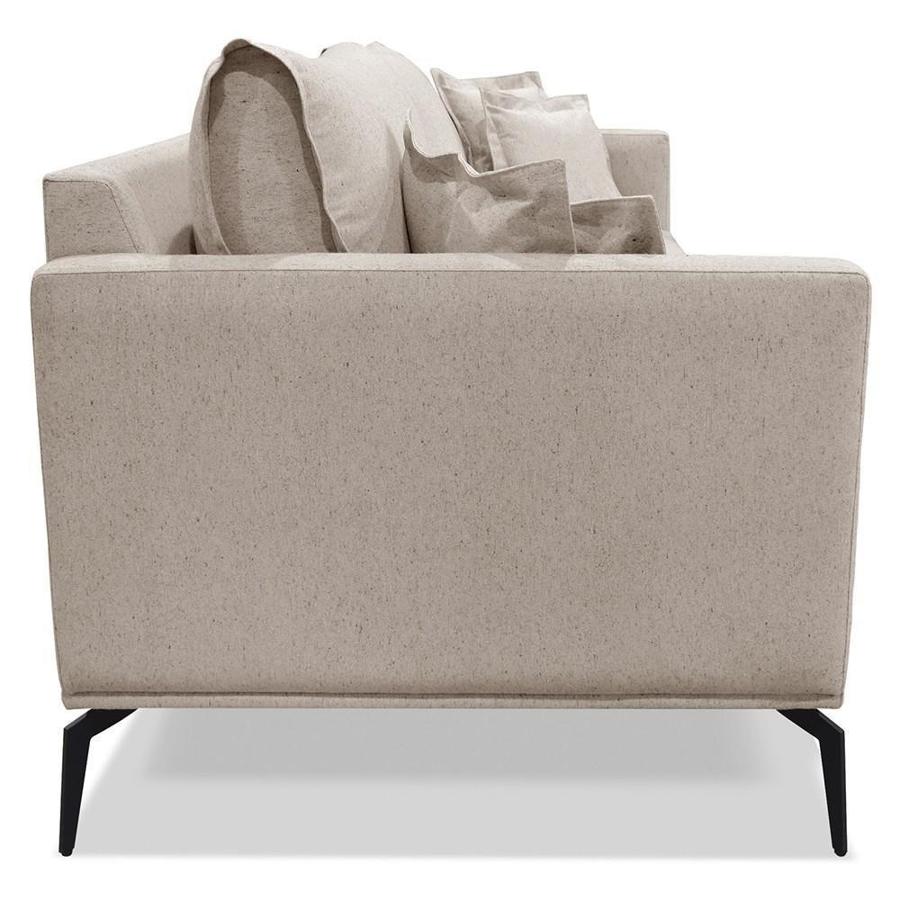 Sofá 2 Lugares 180cm Pés De Metal Vecchia S06 Linho Areia - Mpozenato - 7