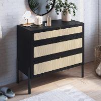 Cômoda Para Quarto 3 Gavetas Pés Madeira Arlo A10 Nero-preto - Mpozenato - 2