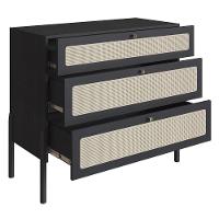 Cômoda Para Quarto 3 Gavetas Pés Madeira Arlo A10 Nero-preto - Mpozenato - 5