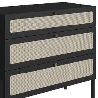 Cômoda Para Quarto 3 Gavetas Pés Madeira Arlo A10 Nero-preto - Mpozenato - 7