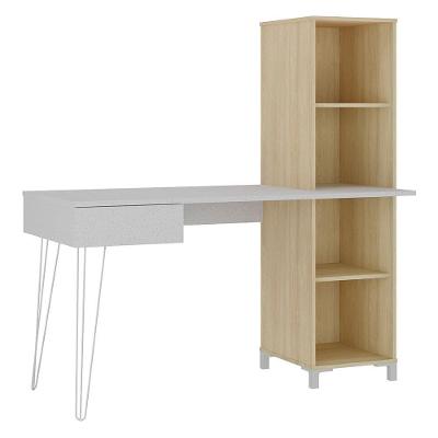 Mesa Escrivaninha com Estante Orizon A06 Industrial 1 Gaveta MDF Amadeirado