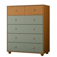 Cômoda Para Quarto 6 Gavetas 90cm Vittoria Cinamomo-salvia - Albatroz - 1