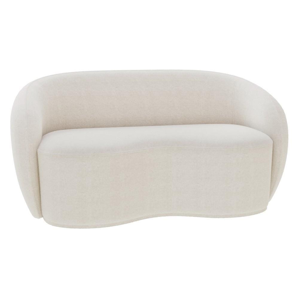 Sofá 2 Lugares Living 160cm E 1 Poltrona Giratória Garbin Z08 Boucle Bege - Mpozenato - 9