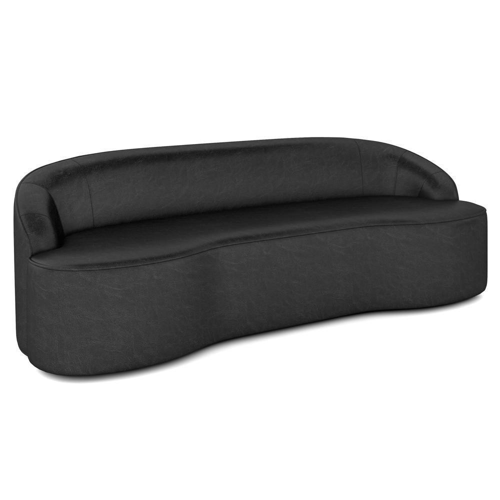 Sofá 5 Lugares Para Sala De Estar Living 280cm Theo D06 Sintético Preto - Mpozenato - 1