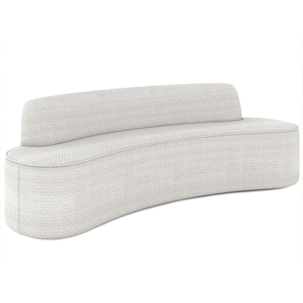 Sofá 5 Lugares Para Sala De Estar Living 300cm Koane D06 Bouclê Off White - Mpozenato - 1