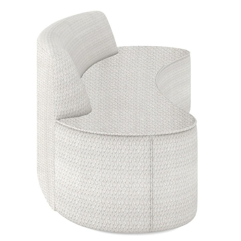 Sofá 5 Lugares Para Sala De Estar Living 300cm Koane D06 Bouclê Off White - Mpozenato - 5