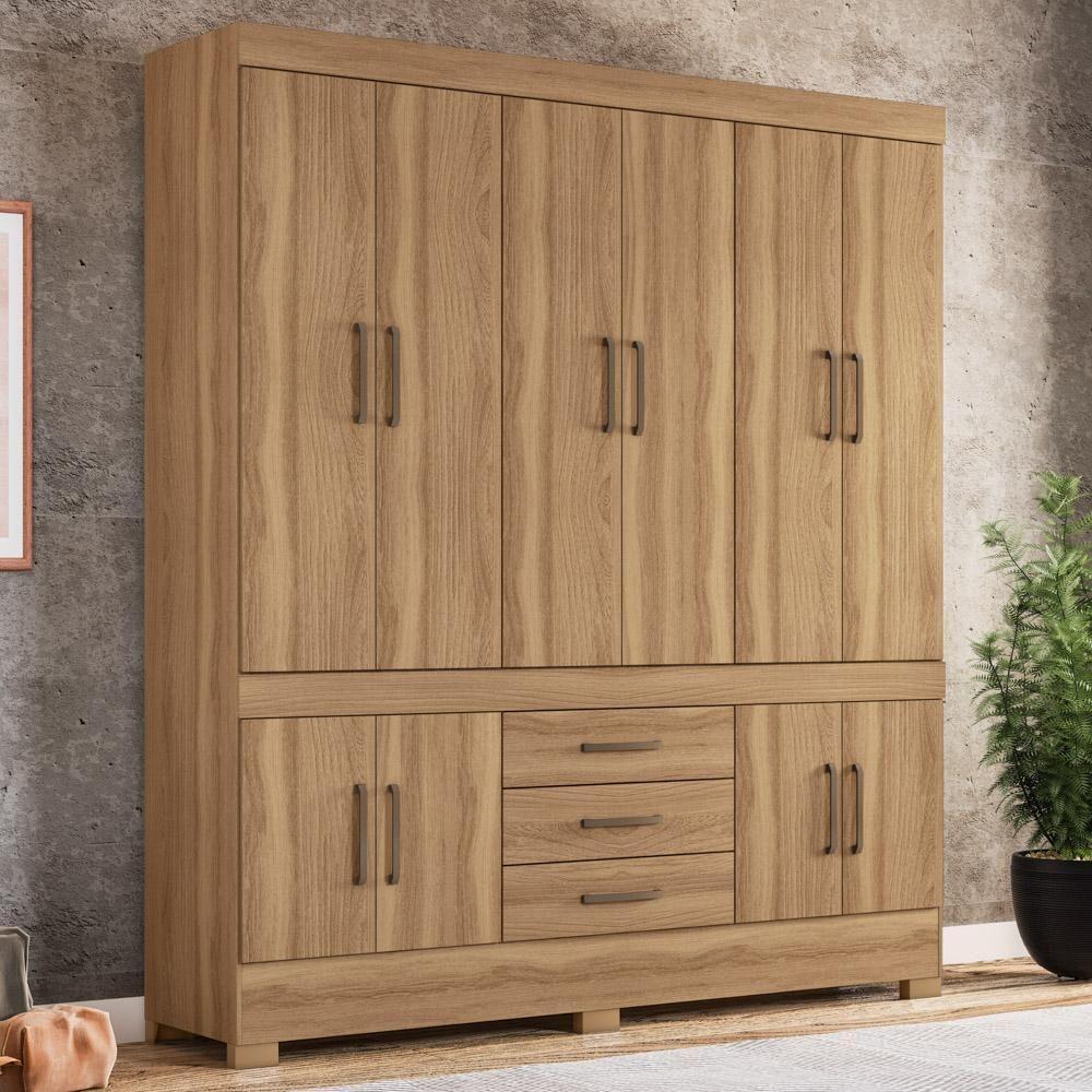 Guarda Roupa Casal 10 Portas 3 Gavetas New Murano D02 Amendola Touch - Mpozenato - 2