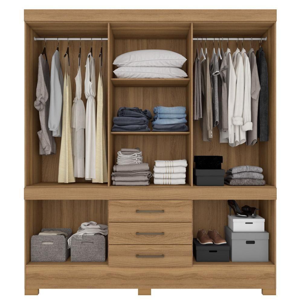 Guarda Roupa Casal 10 Portas 3 Gavetas New Murano D02 Amendola Touch - Mpozenato - 3