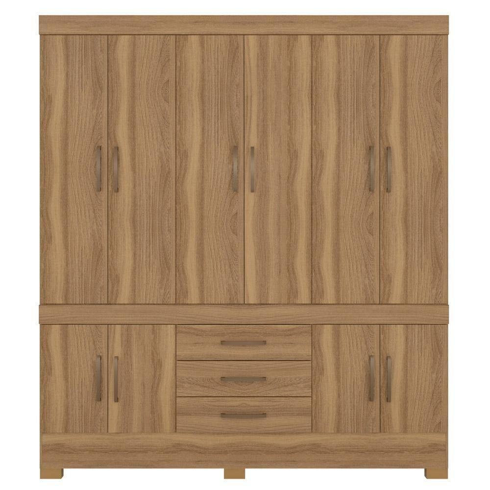 Guarda Roupa Casal 10 Portas 3 Gavetas New Murano D02 Amendola Touch - Mpozenato - 5