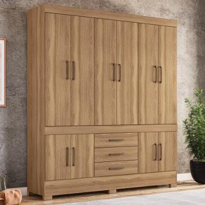 Guarda Roupa Casal New Murano D02 10 Portas de Bater 3 Gavetas Amendola Touch