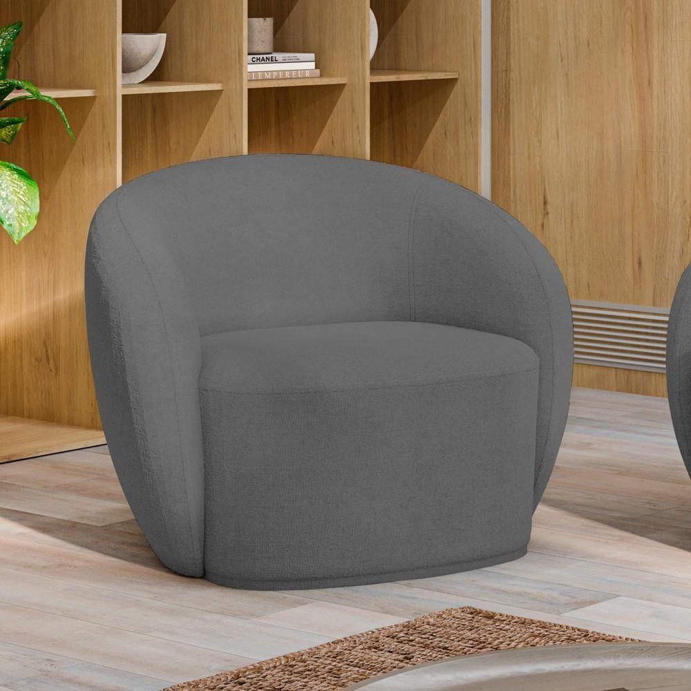 Poltrona Para Sala De Estar Orgânica Kit Com 2 Garbin Z08 Boucle Cinza - Mpozenato - 2