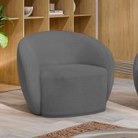 Poltrona Para Sala De Estar Orgânica Kit Com 2 Garbin Z08 Boucle Cinza - Mpozenato - 2