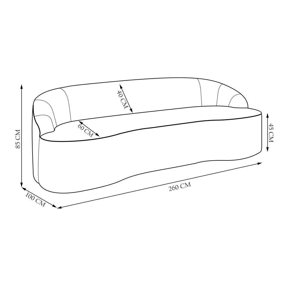 Sofá 4 Lugares Para Sala De Estar Living 260cm Theo D06 Bouclê Creme - Mpozenato - 3
