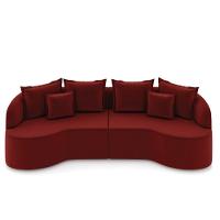 Sofá 4 Lugares Orgânico Living 250cm Mersa Veludo K01 D'rossi Vermelho - 5