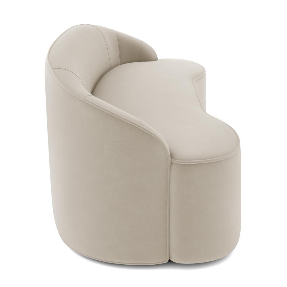 Sofá 4 Lugares Para Sala De Estar Living 230cm Theo D06 Veludo Creme - Mpozenato - 5