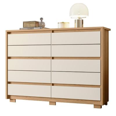 Cômoda Para Quarto 10 Gavetas 151cm Duetto Off-freijó - Albatroz
