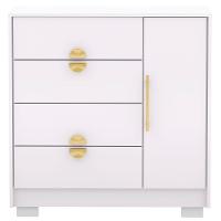 Cômoda Para Quarto 93cm Com 1 Porta Nara Flex Branco V02 - Mpozenato - 7