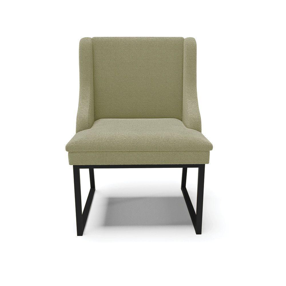 Cadeira Sala De Jantar Industrial Preto Kit 4 Liz Bouclê Pistache D03 - D'rossi - 8