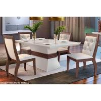 Cadeira Sala de Jantar Ágata Kit 2 Un Capuccino/Veludo Creme - Rufato - 2